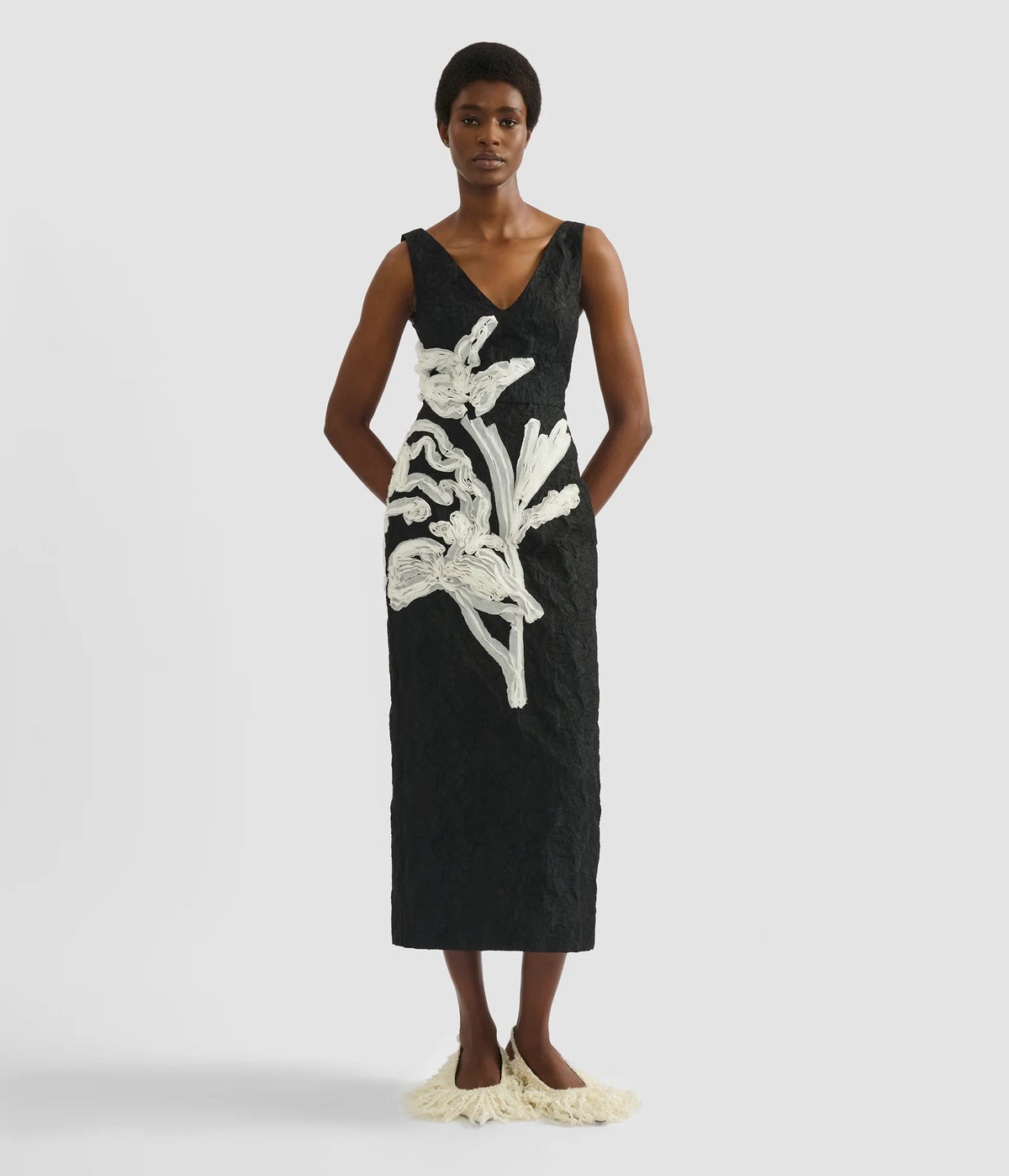 Black and White Sleeveless Cocktail Dress– aquelboutique
